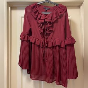 Burgundy Flowy Blouse